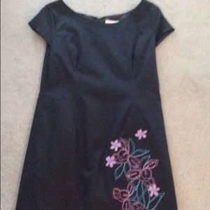 Amanda Smith Blue Dress with Embroidered Flowers